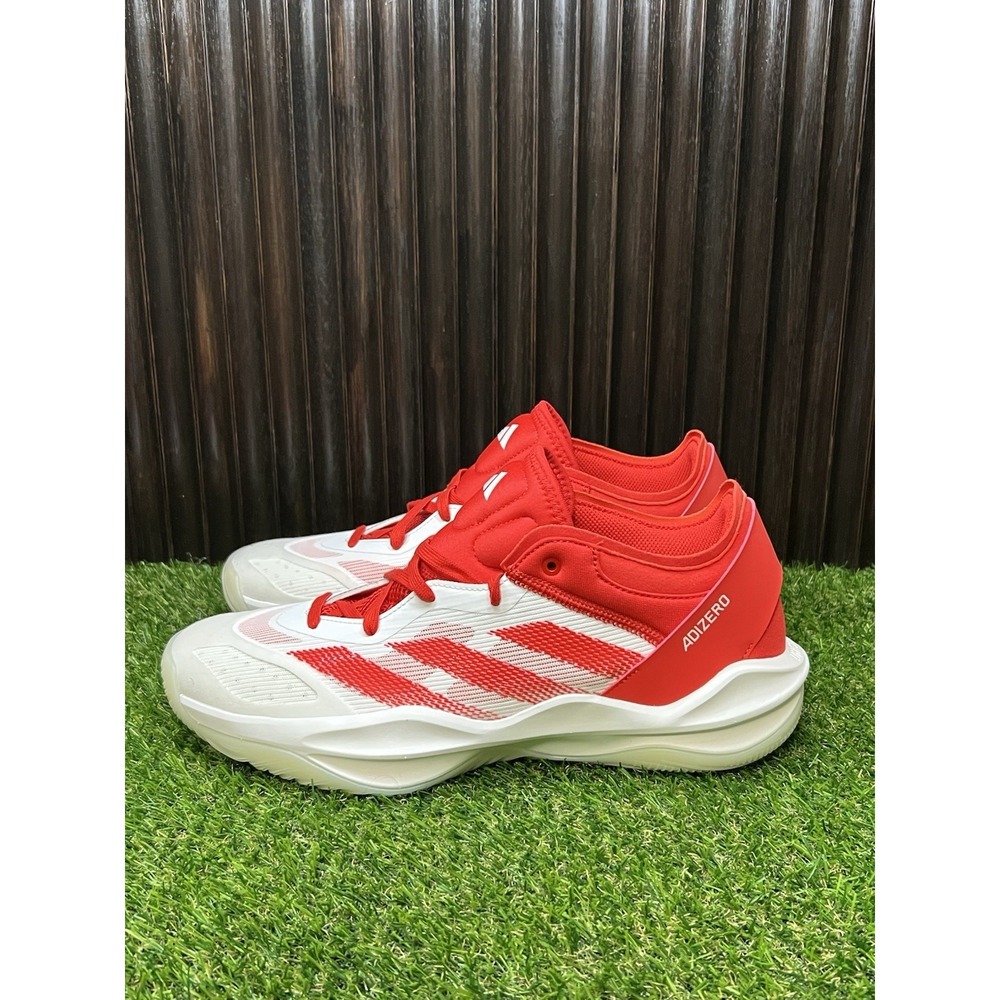 Size 10.5 - adidas Adizero Select 2.0 Low White Red IG6685